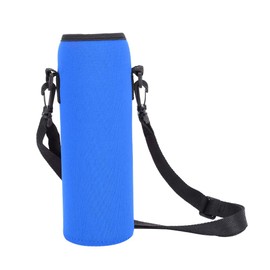 SOONHUA Water Bottle Carry Bag, Thermal Water Bottle Case, Outdoor Sports Water Bottle Holder, Scald-Proof Sleeve with Adjustable Strap, blue, Modern