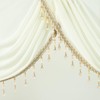 VOGOL Beige Sheer Valance Curtains, 39 Inches Wide Vintage Style