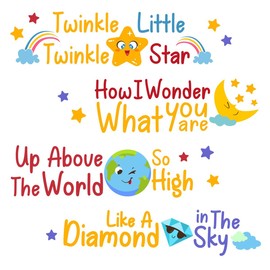 DEKOSH Nursery Wall Decor with Twinkle Twinkle Little Star Rhmye | Colorful Wall Decals for Baby Nursery, Girls/Boys Bedroom