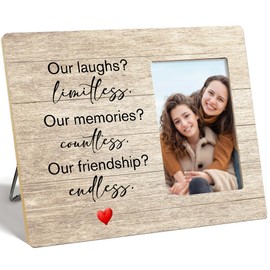 OTINGQD Friend Gift Picture Frame,Our Memories Countless Our Friendship Endless Wooden Photo Frame for Tabletop Wall Display,Friend Gifts for Bestie BFF Women Z335