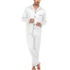 SWOMOG Men's Pajama Set Silk Satin Pajamas Classic Button-Down Sleepwear
