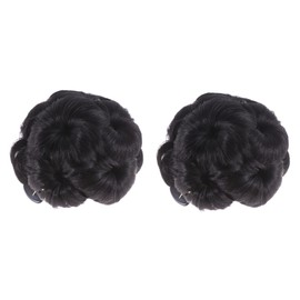 Ipetboom 2pcs Flower Design Synthetic Hair Updo Clip Bun Chignon Jaw Clip for Women Natural Black Hair Decoration Easy to Use for Special Looks