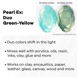 Jacquard Pearl Ex Pigment Powder 3 Grams Duo Green/Yellow - Loose Mica Powder for Epoxy Resin, Watercolors, Calligraphy Ink & Clay - Epoxy Pigment Powder - Epoxy Resin Color