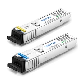 QSFPTEK 1.25G BIDI WDM SFP Module, 1000Base-BIDI Transceiver 3km Simplex SC DDM, Tx1310/Rx1550nm Transceiver Compatible with Cisco GLC-BX-U, GLC-BX-D, Ubiquiti, Mikrotik, D-Link, Supermicro
