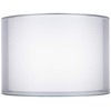 Silver and White Double Sheer Large Drum Lamp Shade 16"