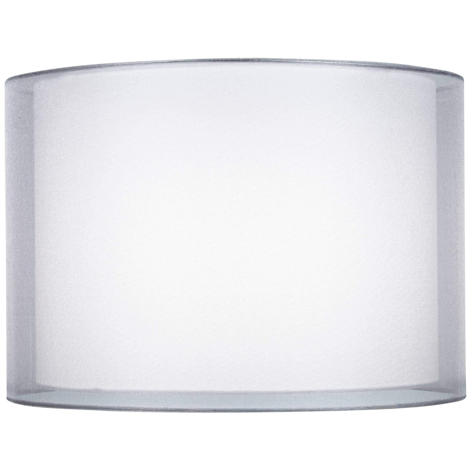 Silver and White Double Sheer Large Drum Lamp Shade 16