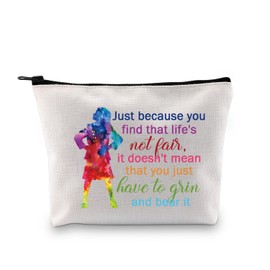 PLITI Matilda The Musical Inspired Gift Broadway Musical Quote Gift Matilda Musical Merchandise Theatre Drama Makeup Bag (Just because musical bagU)
