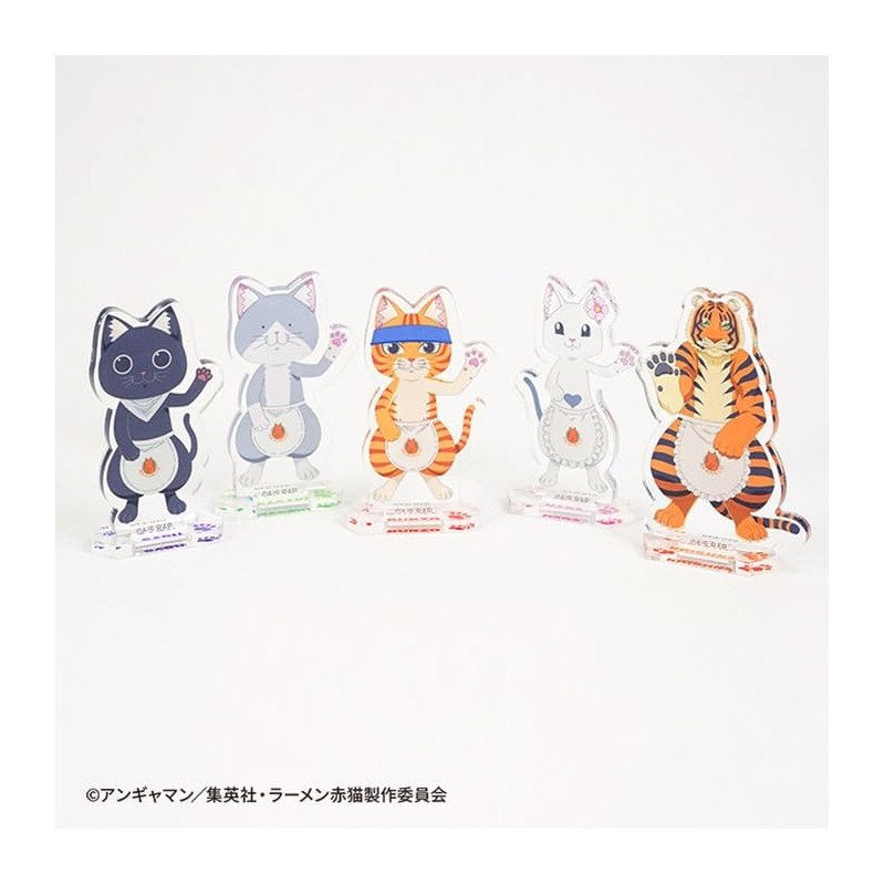 Ramen Red Cat Omachido Acrylic Stand, 10 Pieces, Candy Toy,