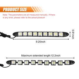 2PCS Daytime Running Strip Lights, Daylight Driving Weatherproof Decoration Light Kit, High Power Clearance Light, Flexible Bright Spot Fog Lamp, Auto Accessories Fit Most Cars (Green)