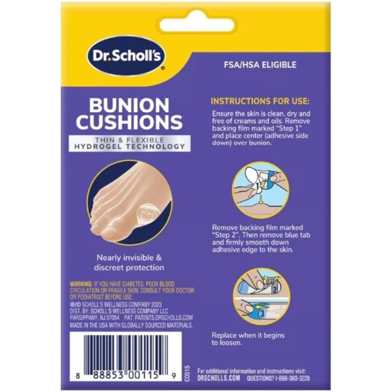 Dr. Scholls Bunion Cushions Duragel 5 Count (Pack of 6)