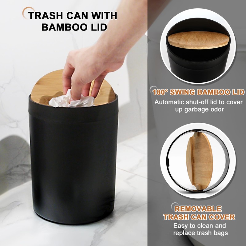 KASUNTING Black Bathroom Accessories Set 8 PCS, Matte Black Bathroom