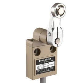 Heschen Compact Pre-Wired Limit Switch, TZ-3104, Roller Lever Plunger, SPDT, NO+NC, Momentary, AC250V 5A, IP67 Waterproof