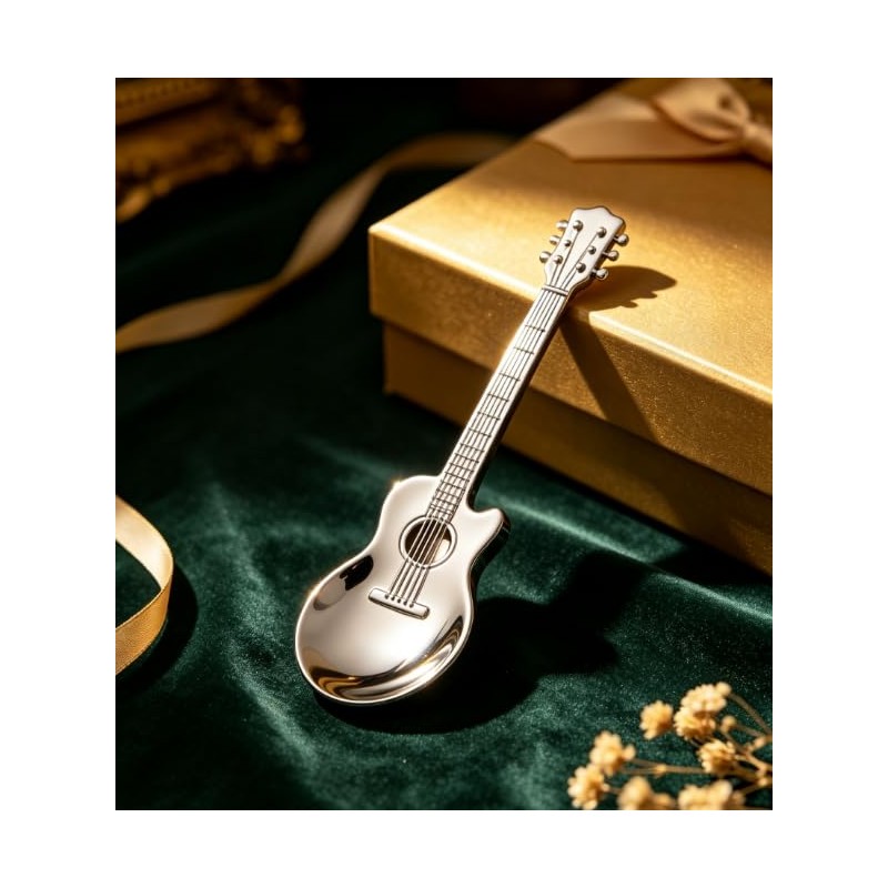 Funny Guitar Shaped Coffee Teaspoons, Musical Dessert Spoons Stirring Mixing