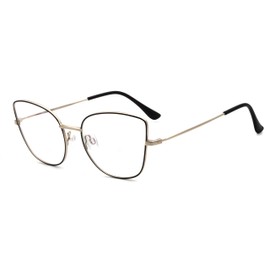 Vintage women eyeglass clear lens metal frame fake glasses cat eye eyewear