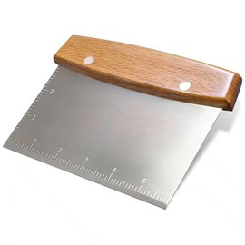 Vriysei Professional Dough Cutter & Bench Scraper - Ultimate Dough Scraper Tool with Stainless Steel Blade & Wood Handle