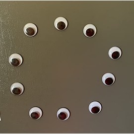 10 Pieces 1" Diameter Magnetic Googly Eye Magnets (Not for Plants)