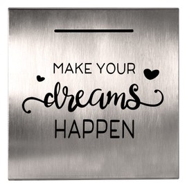 Piggy Bank Made of Stainless Steel, Piggy Banks for Adults Coin Bank ,Can Only Save The Piggy Bank That Cannot be Taken Out (4.72"X4.72"X4.72")