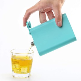 FYL Hip Flask for Liquor Matte Purple 8 Oz 18/8 Stainless Steel Leakproof with Funnel, Never-Lose Cap Flask