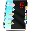CAGIE A5 Notebook with Index Ruled Spiral Bound 220 Sheets