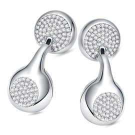 FUNNYEAH JewelPods H01 Wireless Earbuds, Pretty Bluetooth Headphones for Women, Teardrop Design Metal Earbuds with Premium Sound, AI Clear Call & 72H Play, Unique Gift for Her, White Gold