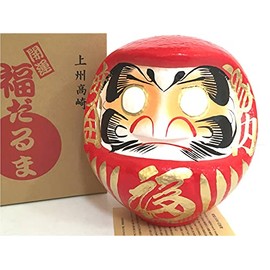 KUMI Japanese 8" H Red Wish-Making Doll Good Luck Success/Made in Japan