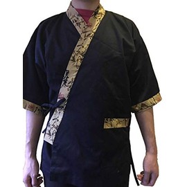 Chef Coat Jacket Sushi Restaurant Bar Japanese Clothes Uniform 5 size Unisex (2XL)