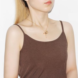 Oneress Trendy Faith Cross Necklace - Gold Heart Shape Pendant with Zircon for Women - Minimalist Design for Parties, Birthdays, and Christian Events - YA4789