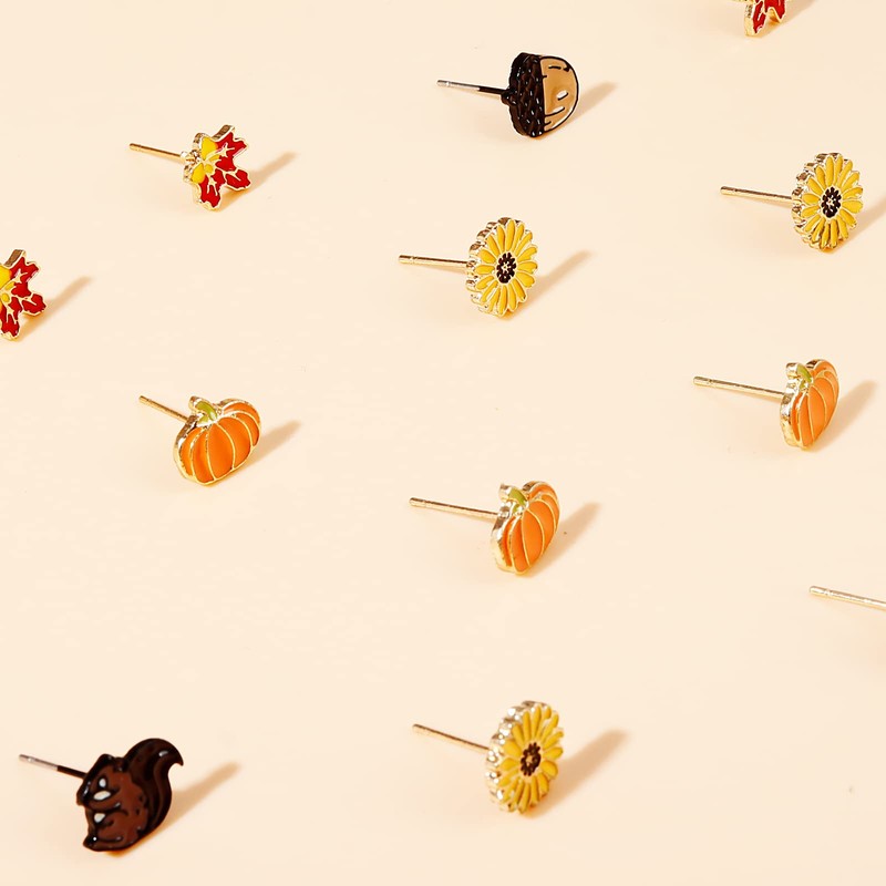 Fall Earrings for Women Thanksgiving Punmpkin Pie Candy Corn Maple