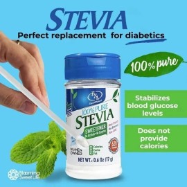 BSL Stevia Powder 100% Pure 0.6OZ Stevia Extract Leaf No Artificial Sweetener Stevia