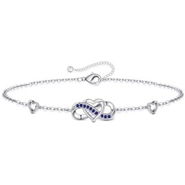 Memorjew Birthstone Bracelet for Women - 925 Sterling Silver Bracelet Gifts for Women, December Tanzanite Birthstone Bracelet Anniversary Mothers Day Birthday Gifts for Women Mom Wife Girlfriend Her