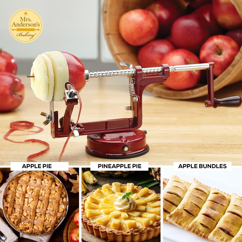 Mrs. Anderson’s Baking Apple Peeling Machine with Strong Suction Base,