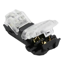 Zreneyfex 24 Pack Wire Connectors, 2 Pin 3 Way Low Voltage Universal Compact Wire T-Splice Connector, 20-24 AWG Wire Self-Stripping Quick Connector for Vehicle Audio, Video, Speaker, Strip Lights