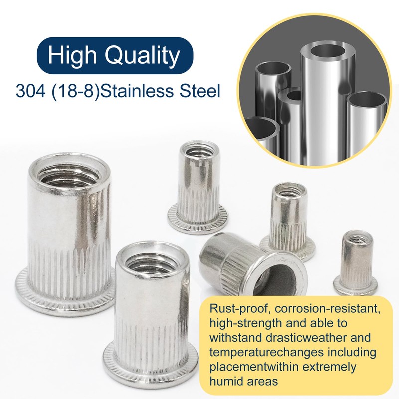Vifmy Metric 304 Stainless Steel Rivet Nut Assortment Kit(218 Pcs),M3