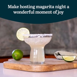 Libbey Stemless Margarita Glasses Set of 6, 10.25 ounces Classic Margarita Glasses Lightweight, Fancy Glassware Set for Celebrations