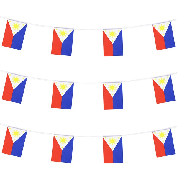 ZXvZYT Philippine Filipino Flag Banner String,Small Mini Philippines Pennant flags,For