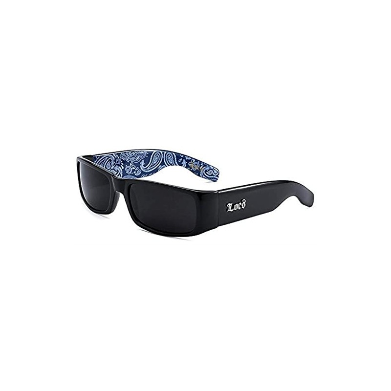 Locs Sunglasses Hardcore Black 0103, Black / Bandana Blue, 5.4w