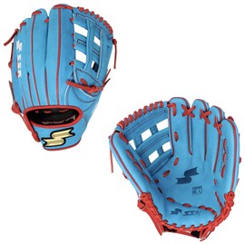 SSK Z7 Specialist Infield Baseball Glove – 11.25” - 11.5” - 11.75” - 12” – 12.25” – Right & Left Hand Throw (Electric Blue/Red - H Web, 12" - Right Hand Throw)