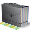 File Organiser Box Files Folder Document Organiser with Handle,25 Pockets