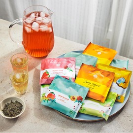 Palais des Thés - Afternoon Iced Tea (Le Temps Retrouvé) - Premium Organic Black & Green Tea - 4 XL (Extra Large) Tea Pouches