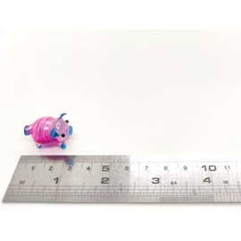 Sansukjai Rare Pig Micro Tiny Figurines Hand Blown Glass Art Animals Collectible Gift Home Decor#1 (Pink Blue)