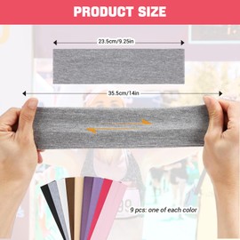 rutschfeste Elastische Schweiß Absorbierende StirnbäNder FüR Frauen, Trendige Haarband Damen, 9 StüCk Dehnbare Stoff-HaarbäNder FüR Workout, Yoga, Laufen Und Sport