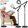KMDES 12X&30X Floor Magnifying Glass with Light and Stand, 2