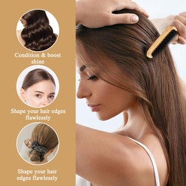 Slick Back Hair Brush 2 Pcs Edge Brushes, Mini Slick Back Brush Soft Bristles, Restore Shine, for Edges and Backcombing, Combing, Smoothing Hair (Large * 1, Small * 1)