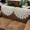 gracebuy 60cm Beige Round HANDMADE Floral Crochet Lace Tablecloths Doilies