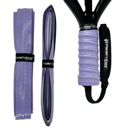 Padel Vibes® BOLD ComfortMax™ Overgrip | Perforated, Ergonomic Overgrips for Padel, Tennis, Badminton, Squash, Racketball | Sweat-Absorbing, Anti-Slip, Durable (3, Lavender)