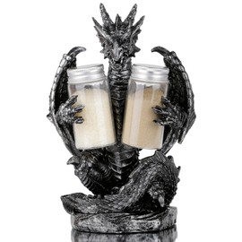 Salt and Pepper Shakers Set Holder Figurines Sculpted Dinosaur Dragon Figurine for Kitchen,Bar,Restaurant