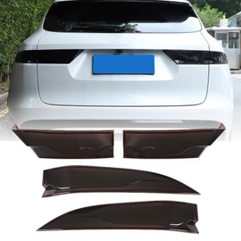 Daeiclru Car Tail Light Lamp Cover Compatible with Jaguar F-PACE 2021-2024, Smoked Taillight Shell Trim Cover Taillight Lamp Trim Cover Rear Headlight Protection Cover Accessories