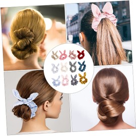 minkissy 12pcs Bunny Ear Scrunchie Bunny Decor Scarf Hair Scrunchies Hair Decorations Women Hair Ties Hair Jewels for Women Cloth Hair Scrunchies Miss Popularity Fabric Holder