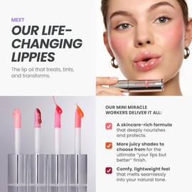 Wonderskin Lip Oil Rehab Serum - Tinted Lip Oil, Hydrating Lip Serum | Hydrating tinted or clear lip oil nourishes dry lips with a glossy deep red fin