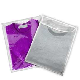 Breathable Cashmere Sweater Storage Bag, Convenient Snap With Flap Closure, Clear Window For Easy Identification, 14.5"x18.4", Pack Of 6, White